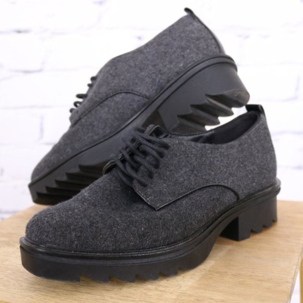 Zara grey chunky platform oxfords